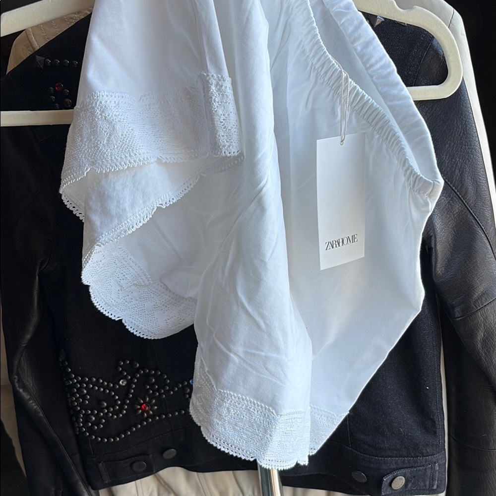 Zara White Cotton Pajama Shorts